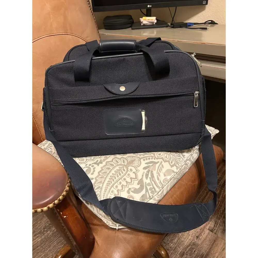 Samsonite Navy Overnight Carry On Travel Tote Shoulder Bag
